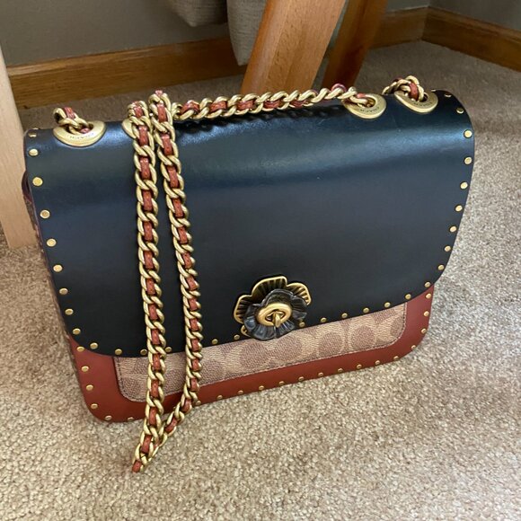 COACH MADISON MD SHOULDER BAG TEA ROSE TURNLOCK RIVETS - Picture 8 of 8
